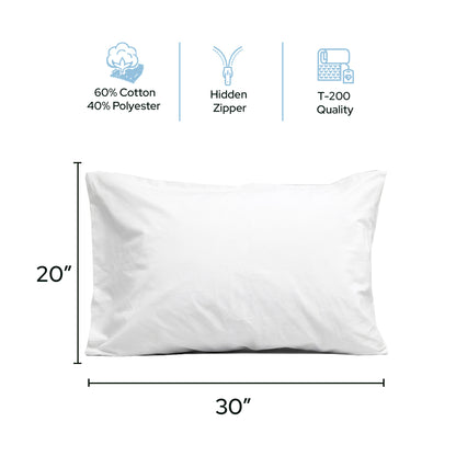 Zipper Pillow Covers | Secure Bed Pillow Covers with Hidden Zipper